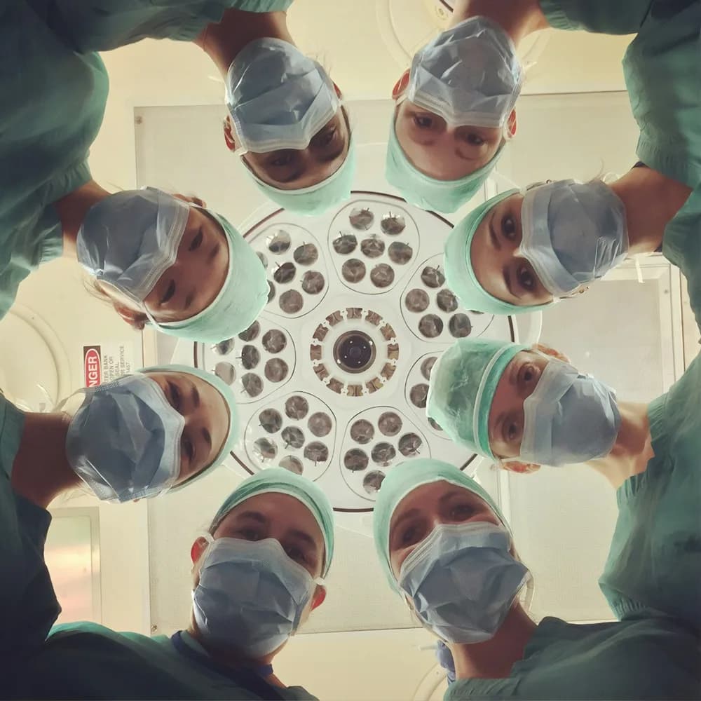 Clinical team reviewing diagnostic images together